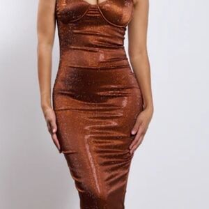 Brown bodycon dress